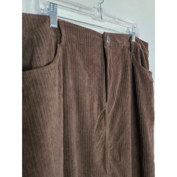 Fall staple brown corduroy midi skirt by Cider Sz 1X - Picture 2 of 5